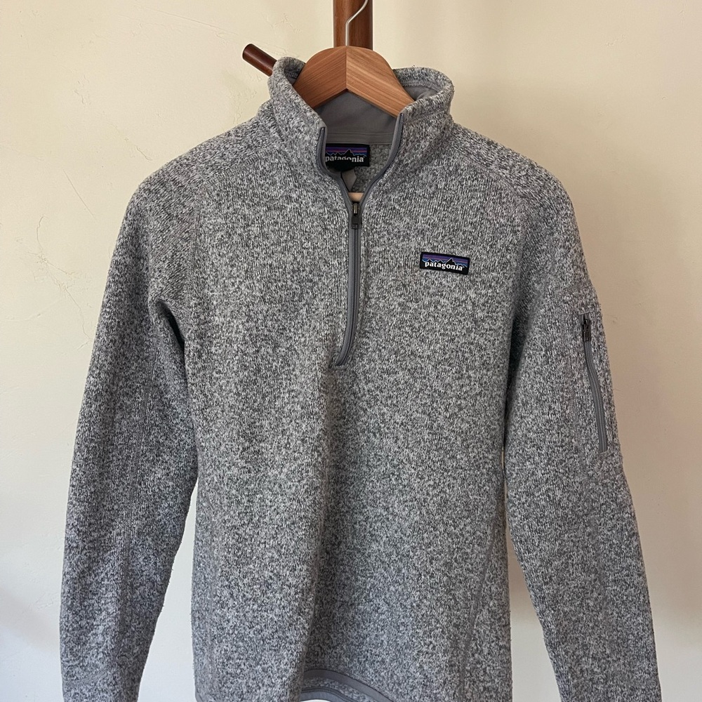 Patagonia Gray Quarter Zip Up Sweater with Collar